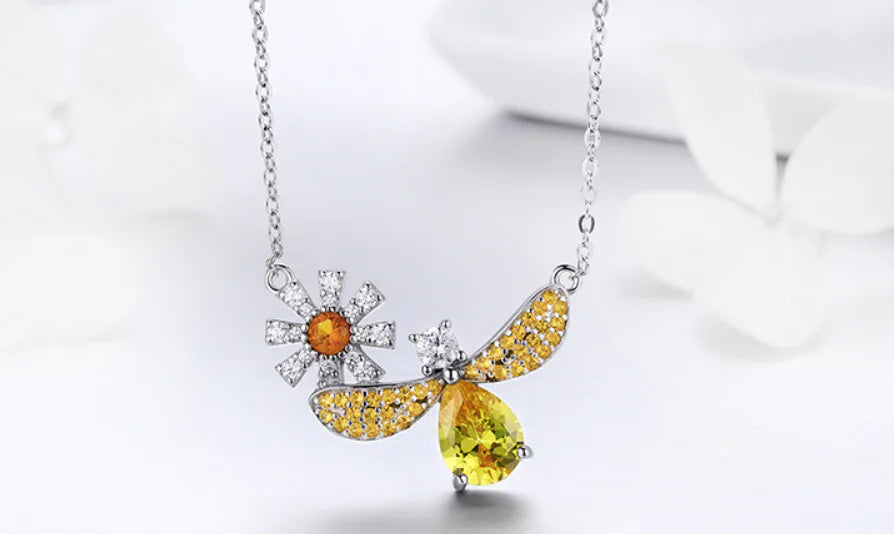 Colar da Elegância Apiária em Prata 925 de alta qualidade